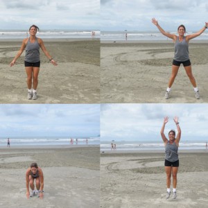 exercícios na praia